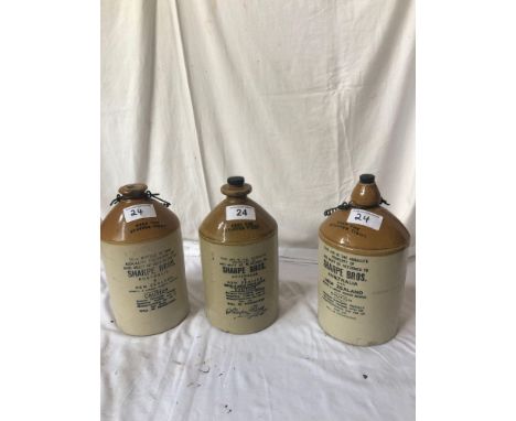  Sale Item:    3 STONEWARE JARS-SHARPE BROS AUSTRALIA / NZ  (AF)  Vat Status:   No Vat   Buyers Premium:  This lot is subject