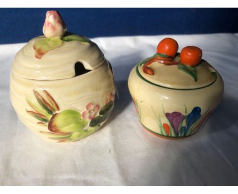  Sale Item:    CLARICE CLIFF JAM POT &amp; BIZARRE POT  Vat Status:   No Vat   Buyers Premium:  This lot is subject to a Buye