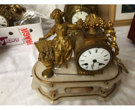  Sale Item:    MARBLE LADY CLOCK (AF)   Vat Status:   No Vat   Buyers Premium:  This lot is subject to a Buyers Premium of 15