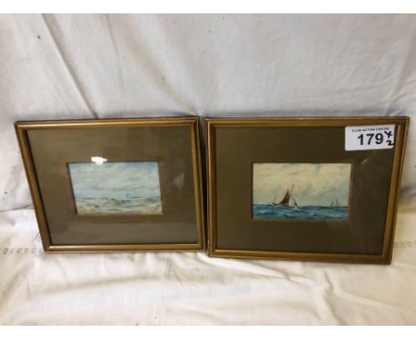  Sale Item:    2 SMALL W C PAINTINGS BOATS BY F SHERITON  Vat Status:   No Vat   Buyers Premium:  This lot is subject to a Bu