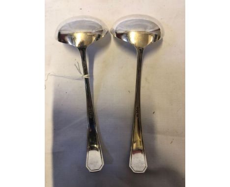  Sale Item:    2 SILVER MAPPIN &amp; WEBB LADLES   Vat Status:   No Vat   Buyers Premium:  This lot is subject to a Buyers Pr