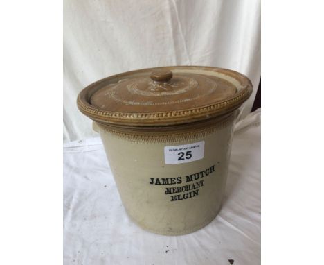  Sale Item:    STONEWARE CROCK J MUTCH ELGIN (AF)  Vat Status:   No Vat   Buyers Premium:  This lot is subject to a Buyers Pr