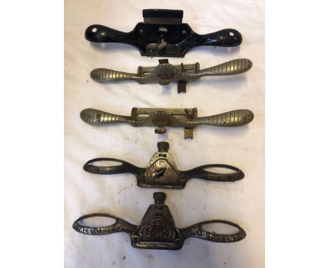  Sale Item:    BOX 5 SPOKE SHAVES   Vat Status:   No Vat   Buyers Premium:  This lot is subject to a Buyers Premium of 15% + 