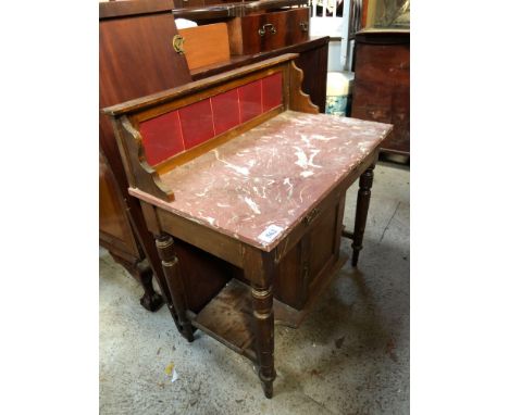  Sale Item:    MARBLE TOP WASH STAND   Vat Status:   No Vat   Buyers Premium:  This lot is subject to a Buyers Premium of 15%