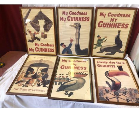  Sale Item:    6 GUINNESS PRINTS- GLASS BROKEN IN ONE  Vat Status:   No Vat   Buyers Premium:  This lot is subject to a Buyer