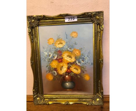  Sale Item:    OIL PAINTING FLOWERS R COX   Vat Status:   No Vat   Buyers Premium:  This lot is subject to a Buyers Premium o