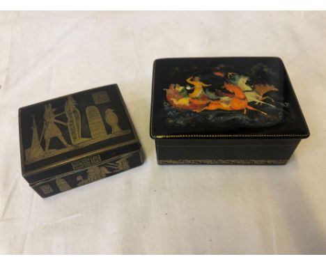  Sale Item:    ORIENTAL METAL BOX &amp; LACQUERED BOX  Vat Status:   No Vat   Buyers Premium:  This lot is subject to a Buyer