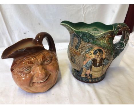  Sale Item:    2 ROYAL DOULTON JUGS- VILLAGE BLACKSMITH &amp; JOHN BARLEYCORN(AF)  Vat Status:   No Vat   Buyers Premium:  Th