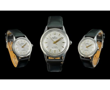 Breitling 17 Jewels Anti-Magnetic Shock Protected Gent's Mechanical Stainless Steel Wristwatch, ref.no. to back case 11908, c