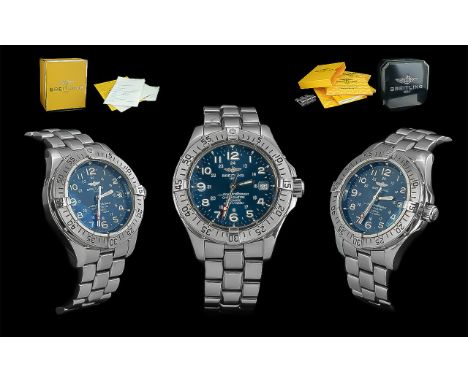 Breitling 1884 Automatic Super Ocean Chronometer Gents Stainless Steel Wrist Watch. Ref No A17360, Serial No 861618. Features