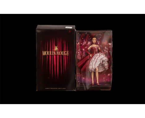 Barbie Mattel 'Moulin Rouge' Paris Collector's Gold Label Doll T7910.  This brunette Barbie celebrates the famous dance and h