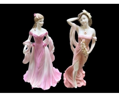 Two Lady Figurines, comprising a Royal Worcester Figurine of the Year 'Grace', sculpted by J Bromley, 1996.  Together with a 