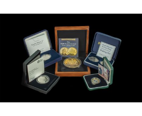 Collection of Coins - Includes Queen Mary 2 Official Commemorative Medal - Sterling 925 Silver, Weight 28.28 grams - Proof Se