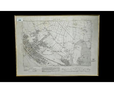 Lytham St Anne's Interest - 1932 Framed Map of Lytham St Anne's.  Approx 16.5" x 22"  Interesting historical item, rare.