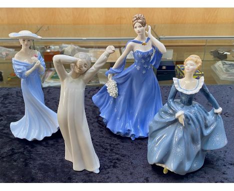 Collection of Porcelain Figures, comprising Royal Worcester 'Moonlight &amp; Roses' limited edition No. 640/7500 sculpted by 