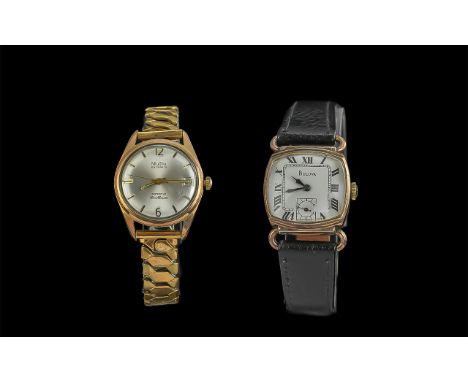 Vintage Mechanical Watch Interest - 2 manual wind watches consisting of MuDu Doublematic with date window on expandable gold 