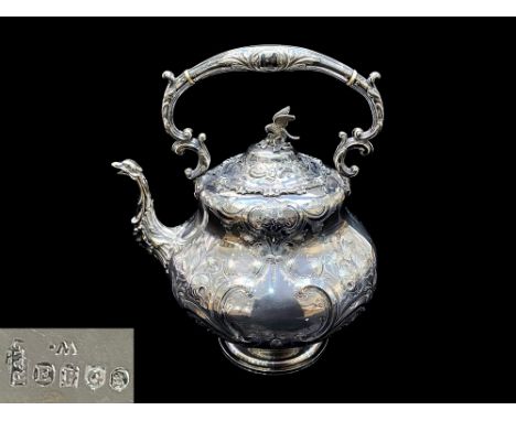 Antique Period Silver Plated Ornate Teapot. Vacant Cartouche. 