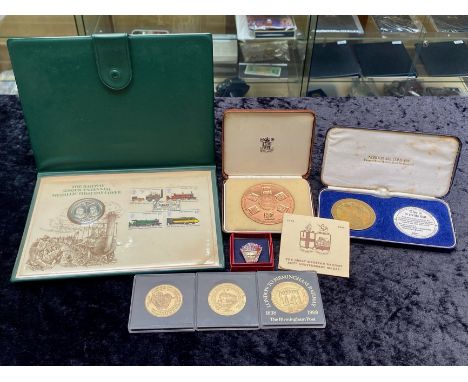 Railway Interest - Collection of Railway Medallions, comprising The Railway Sesquicentennial Medallic First Day Cover, Stockt