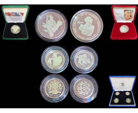 Royal Mint Coins - Includes 1/ 925 Sterling Silver 100th Anniversary of the Entente Cordiale Silver Proof Piedfort Crown In M