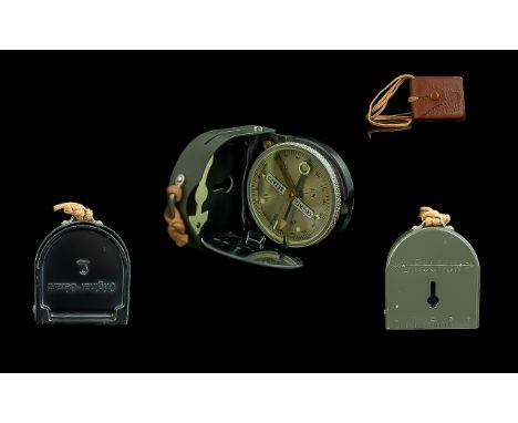 World War II German Military Interest. Original Bezard Compass In Leather case with carrying Lanyard. Good original condition