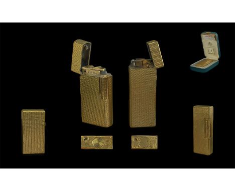 Dunhill 1960's Lighter with Booklet, Instructions and Fitted Box. With A Further Dunhill Gold Plated Lighter From the 1960's.