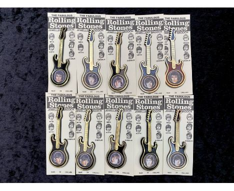 The Rolling Stones Original 1960's Guitar Jewellery Brooch On Card - Unused Near Mint. There are 10 cards of the stars Bill W