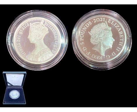 The Royal Mint - Gothic Crown Portrait 2021 UK £5 2 oz Silver Proof Limited Edition Coin, With Box and Certificate. In Mint /