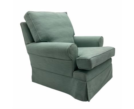 Multi-York - traditional shaped armchair upholstered in light blue fabricDimensions: Height:&nbsp;95cm&nbsp; Length/Width:&nb