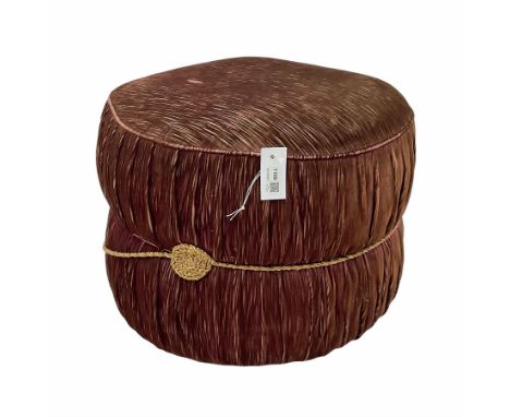 Early 20th century upholstered pouffe footstoolDimensions: Height:&nbsp;41cm&nbsp; Depth/Diameter:&nbsp;53cm
