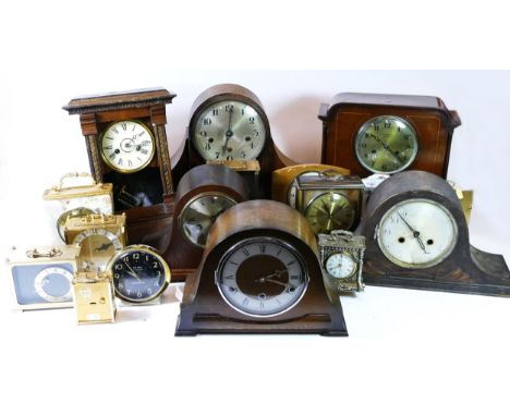 A collection of early 20th century and later mantel clocks, to include manual wind and quartz movements. (4) 