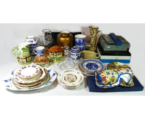 A collection of mid 20th century &amp; later ceramics and glassware, to include Ringtons pottery pieces, Burlington cottage w