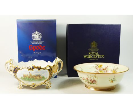 A Royal Worcester flight bowl Ltd edition 129/250, 26cm diameter (boxed) together with a blush ivory Bennett bowl Ltd edition