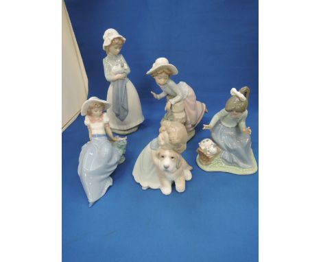 Five Nao figurines, Girls with Animals