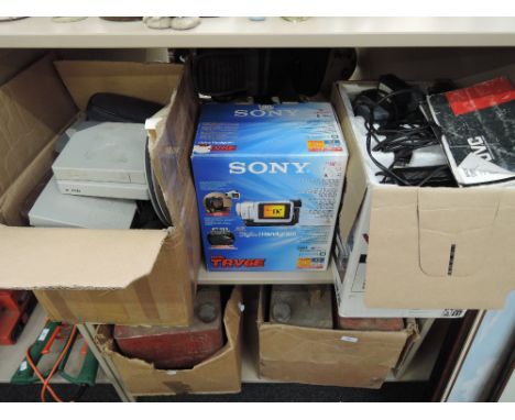 A selection of vintage camera and video equipment etc