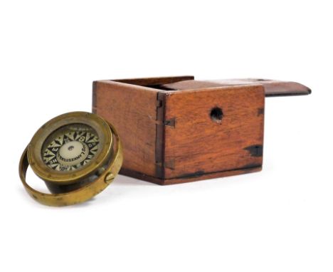 An early 20thC brass cased nautical gimbal compass, by Lankester &amp; Sons Ld, Southampton, boxed.