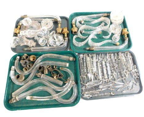 A group of 19thC and later chandelier drops, chandelier and other lighting fitments. (a quantity) 