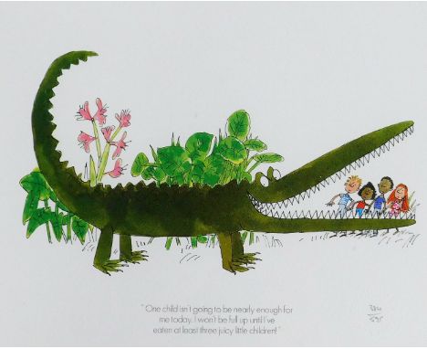 A Roald Dahl official collector's edition print, from Quentin Blake's original book illustrations, depicting The Enormous Cro