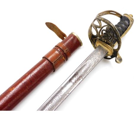 A George V British Officer's Infantry sword, by Fenton Brothers Ltd of Sheffield, sword cutler to the War Office, the blade e