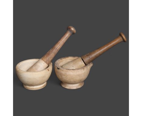 Two vintage pestle and mortar's, one impressed to base 'Best Composition', (2).