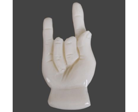 Amulet Hand-Carved from buffalo bone in the form of a hand in the “sign of the horns” For use in religious rituals in Wicca