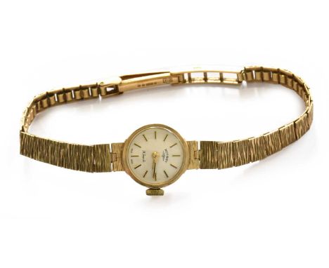 A lady's 9 carat gold Rotary wristwatch, bracelet clasp with a 9 carat gold hallmark, with Rotary box and guarantee/certifica
