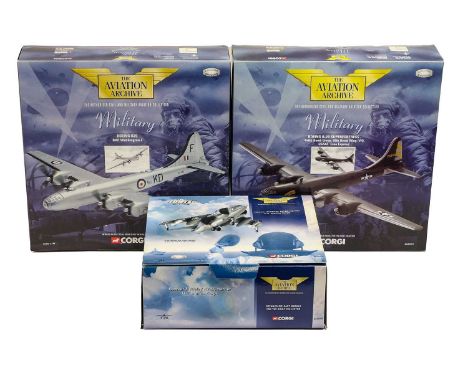 Corgi Aviation Archive 1:144 Scale Aircraft, AA31203 Vulcan K2 tanker, 48902 Boeing B29 and AA31801 Boeing B29 Super Fortress