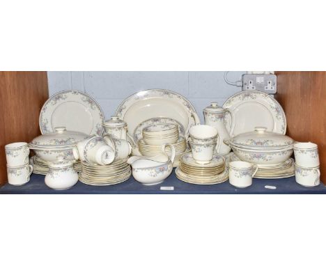 A Royal Doulton dinner service from the Romance collection, Juliet approx 65 pieces (one shelf)
