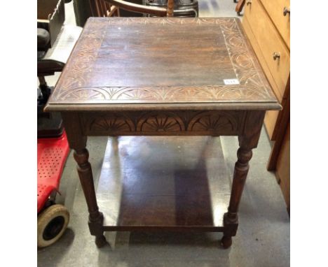 Carved Occasional Table with Shelf under