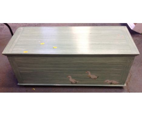 Painted Child's Toy Trunk and Contents 