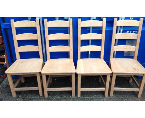 4x Modern Lightwood Ladder Back Chairs 