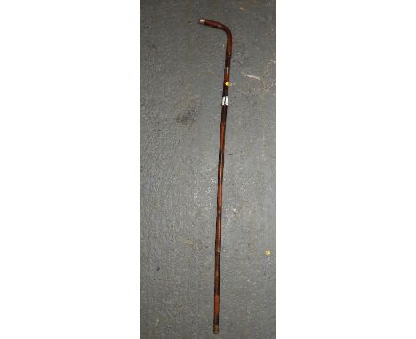 Walking Stick with White Metal Mounts 