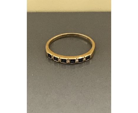 18CT YELLOW GOLD SAPPHIRE AND DIAMOND RING