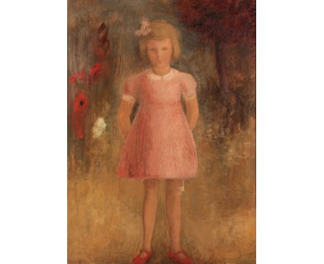 SIR WILLIAM ROTHENSTEIN (1872-1945) 'Alison Debenham' circa 1916, the sitter depicted full-length, standing in a garden, oil 