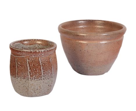 *RICHARD BATTERHAM (1936-2021): A SMALL CUT-SIDED SALT-GLAZED STONEWARE POTthe underside with incised number "27", 8.5cm high